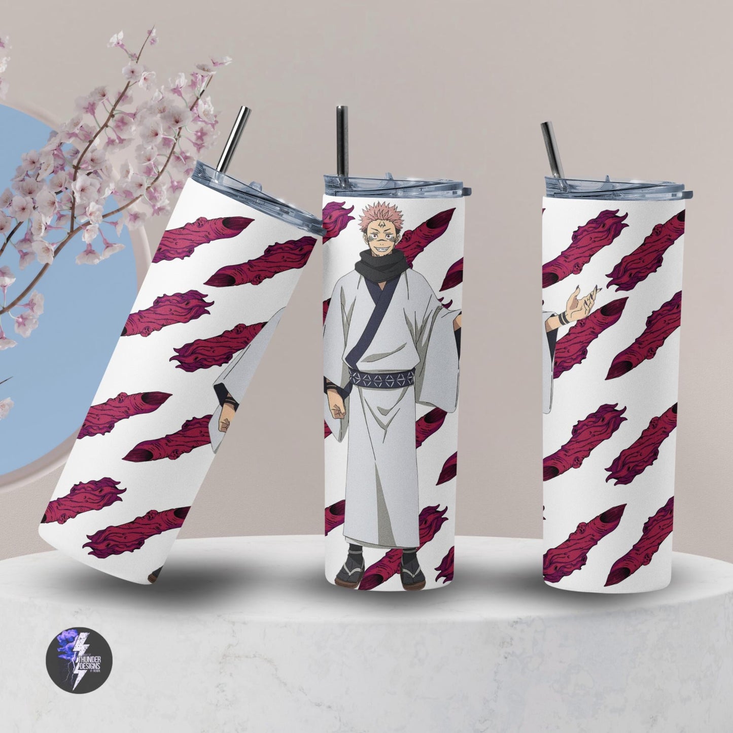 Anime Inspired | Yuji Itadori | Sukuna | Megumi |Cursed Fingers Tumbler, 20 oz tumbler, Anime Merch