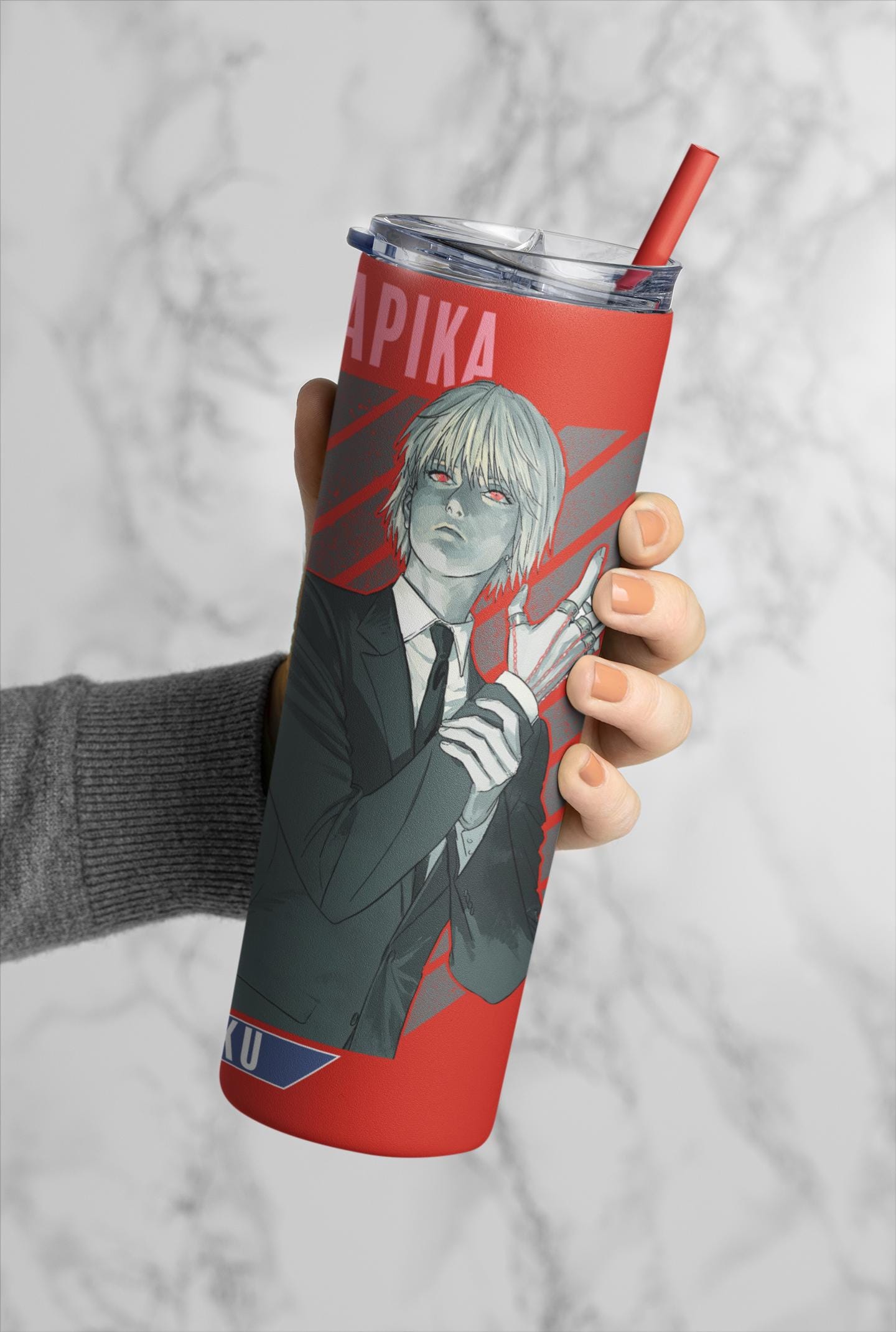 Anime Inspired | Kurapika Anime Merch – Hunter x Hunter Fan Art | Tumbler, Keychain | Anime Gift for Otaku & Collectors