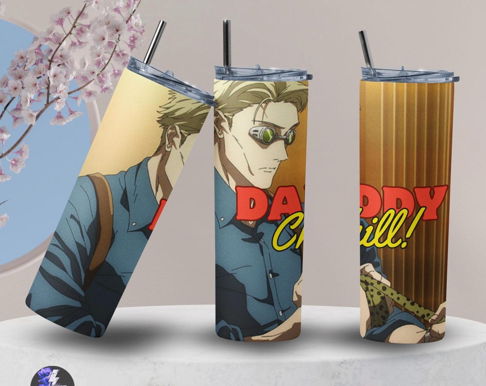 Daddy Chill Tumbler. Anime Inspired 20 oz tumbler, gift