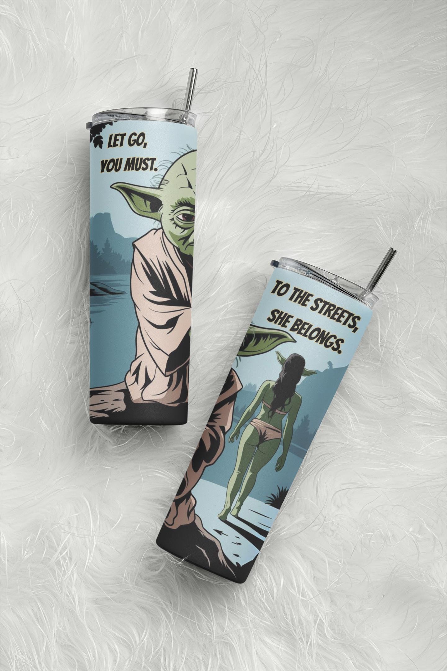 She Belongs to the Steets Yoda Inspired 20 oz tumbler, gift